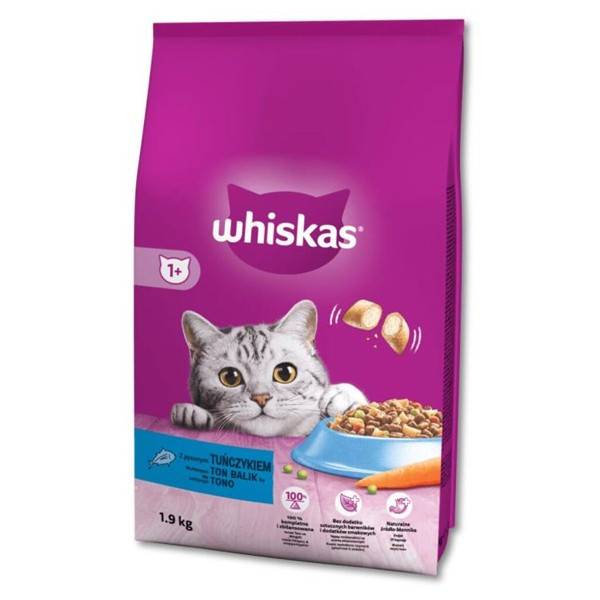 WHISKAS γατοτροφή κροκέτα adult με τόνο 1,9kg