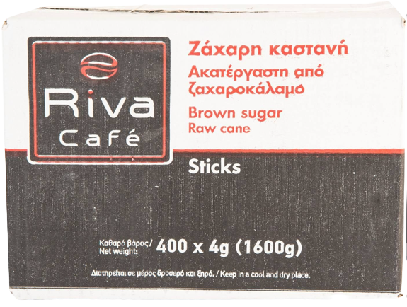 RIVA Cafe ζάχαρη καστανή σε sticks 400x4gr