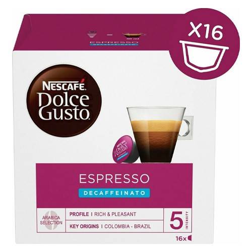 NESCAFE dolce gusto καφές espresso decaf σε κάψουλες συμβατές με μηχανή Nespresso 16τεμ