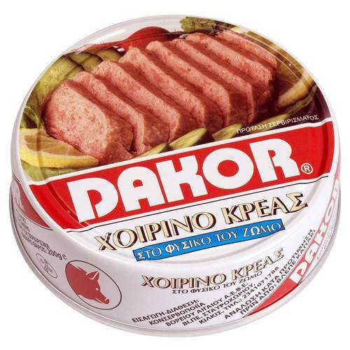 DAKOR χοιρινό κρέας στο φυσικό της ζωμό 200gr