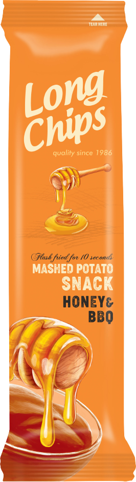 LONG CHIPS από πουρέ πατάτας με μέλι και μπάρμπεκιου 75gr