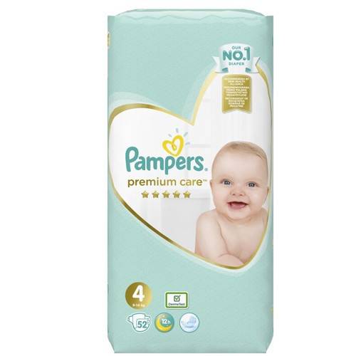 PAMPERS premium care βρεφικές πάνες No4 8-14kg 52τεμ