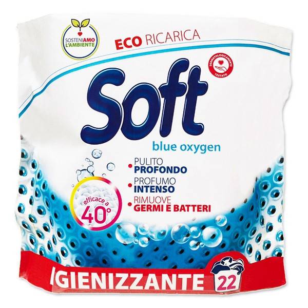 SOFT σκόνη πλυντηρίου ρούχων Blue Oxygen 22μεζ 1,1kg