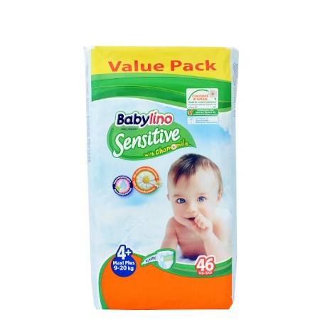BABYLINO πάνες Sensitive maxi plus No4+ 10-15kg 46τεμ