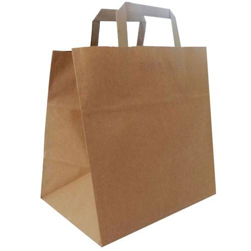 Τσάντα χάρτινη κραφτ καφέ με χερούλι 32x16x32cm 250τεμ