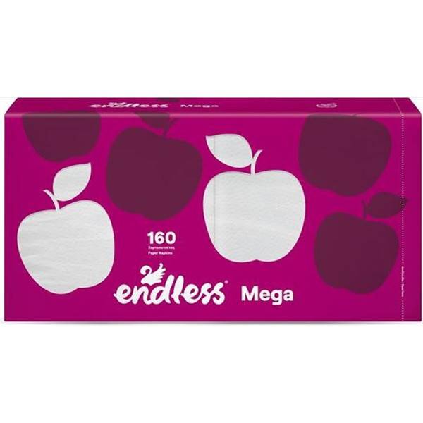 ENDLESS χαρτοπετσέτες mega λευκή 33x33cm 160 φύλλα