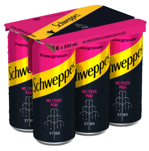 SCHWEPPES αναψυκτικό σόδα με ρόδι 6x330ml