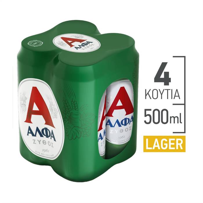 ΑΛΦΑ μπύρα κουτί 4x500ml