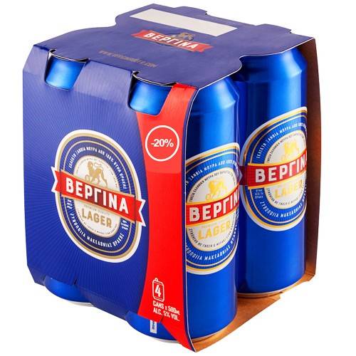 ΒΕΡΓΙΝΑ lager μπύρα κουτί 4x500ml