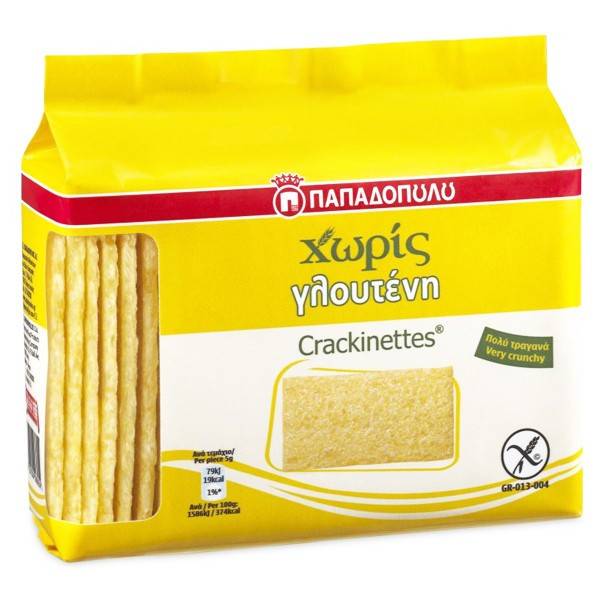 ΠΑΠΑΔΟΠΟΥΛΟΥ κράκερ crackinettes χωρίς γλουτένη 100gr