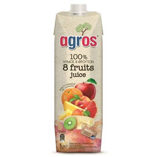 AGROS χυμός 8 φρούτων 1lt