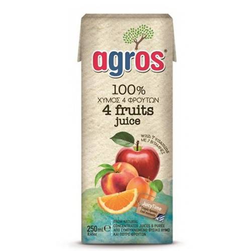 AGROS χυμός 4 φρούτων 250ml