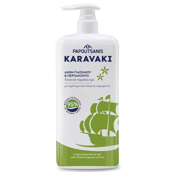 ΠΑΠΟΥΤΣΑΝΗΣ Karavaki αφρόλουτρο με αντλία γιασεμί και περγαμόντο 750ml