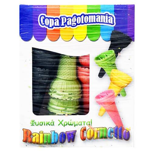 PAGOTOMANIA Ρainbow χωνάκια παγωτού χρωματιστά 16τεμ 80gr