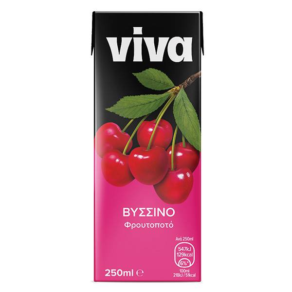 VIVA χυμός με φρουτοποτό βύσσινο 250ml