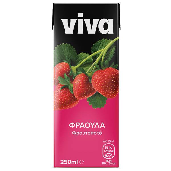 VIVA χυμός με φρουτοποτό φράουλα 250ml