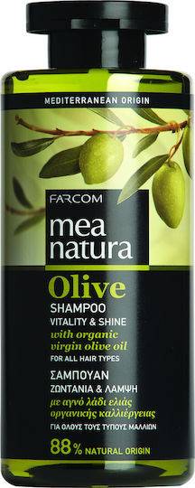 FARCOM Mea Natura σαμπουάν με ελιά για λάμψη 300ml