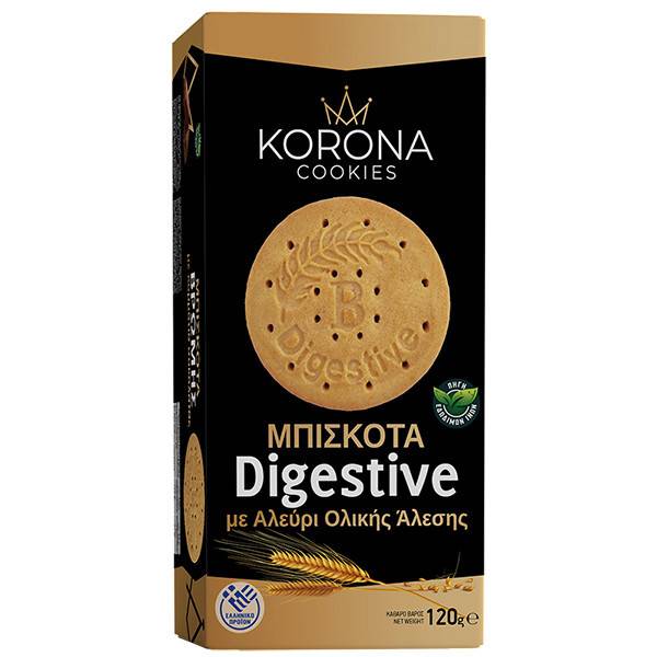 KORONA μπισκότα digestive ολικής άλεσης 120gr