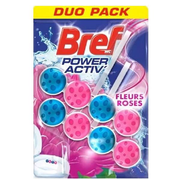 BREF μπλοκ WC Power Active Roses 2x50ml