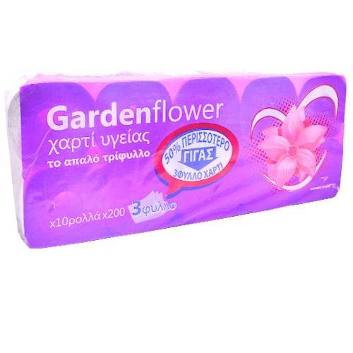 GARDEN FLOWER χαρτί υγείας μωβ 3φυλλο 10τεμ