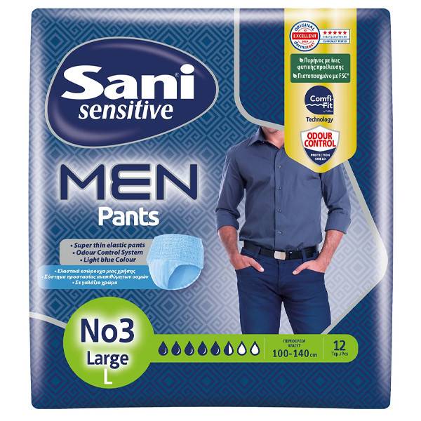SANI sensitive men pants βρακάκι ακράτειας No3 large 12τεμ