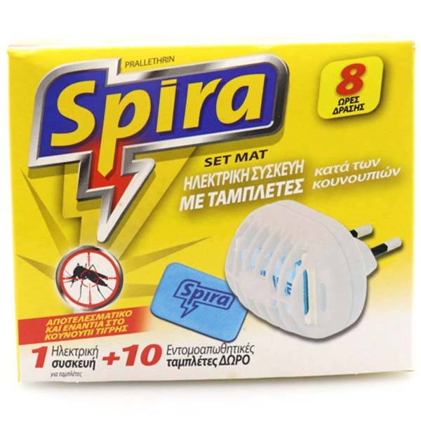 SPIRA yellow mat εντομοαπωθητική ηλεκτρική συσκευή με 10 ταμπλέτες