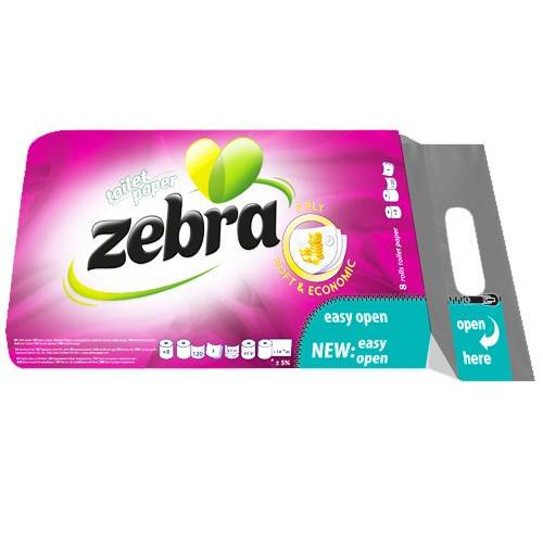 ZEBRA χαρτί υγείας soft economic purple 3φυλλο 8τεμ
