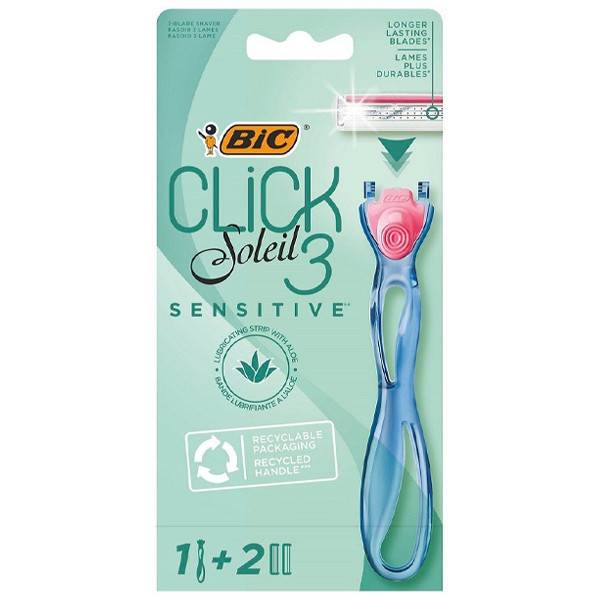 BIC ξυριστική μηχανή Click Soleil Sensitive με 3 λεπίδες και 2 ανταλλακτικά