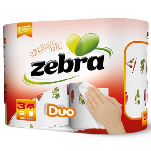 ZEBRA χαρτί κουζίνας duo 3φυλλο 2τεμ