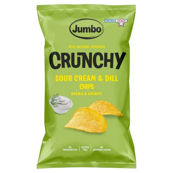 OHONOS SNACKS Jumbo crunchy waves κρέμα και άνιθος χωρίς γλουτένη 90gr
