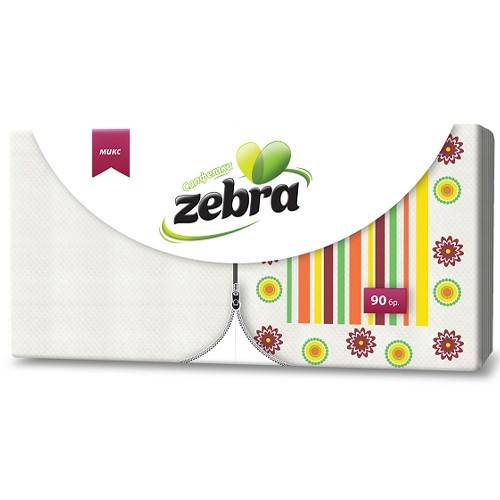 ZEBRA χαρτοπετσέτες mixed 33x33cm 90 φύλλα