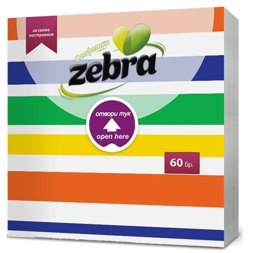 ZEBRA χαρτοπετσέτες easy open 33x33cm 60 φύλλα