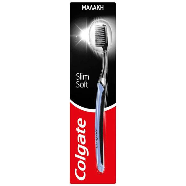 COLGATE οδοντόβουρτσα Slim Soft Charcoal μαλακή 1τεμ