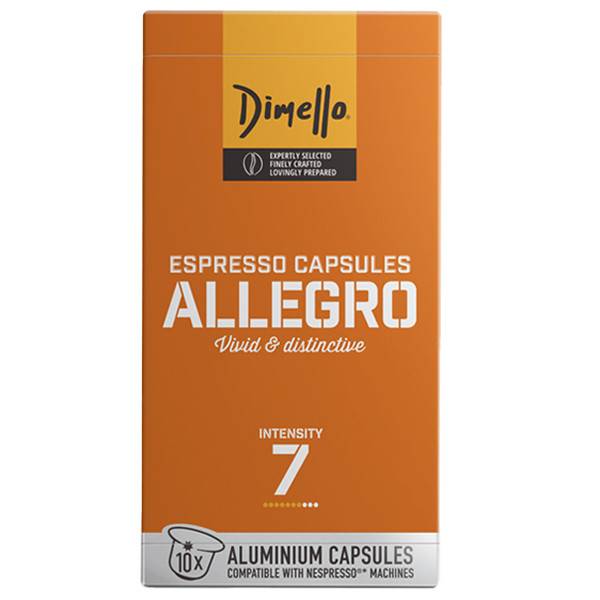 DIMELLO Espresso Allegro καφές σε κάψουλες συμβατές με μηχανές Nespresso 10x5.6gr