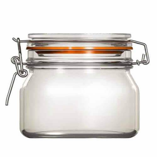 UNIGLASS βάζο γυάλινο με καπάκι econ 125ml 22501