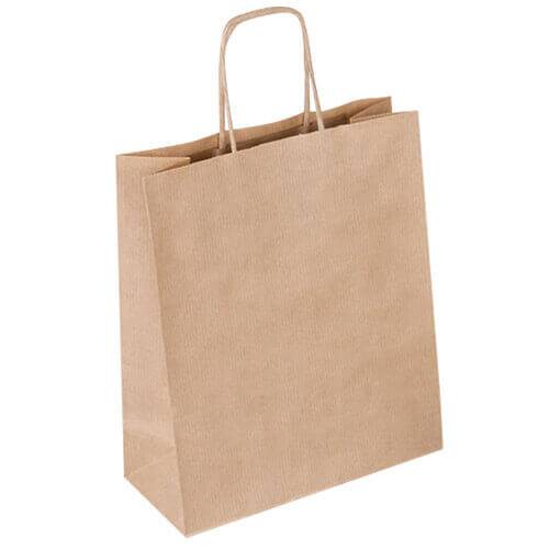 Τσάντα χάρτινη κραφτ καφέ με χερούλι 32x12x41cm 25τεμ