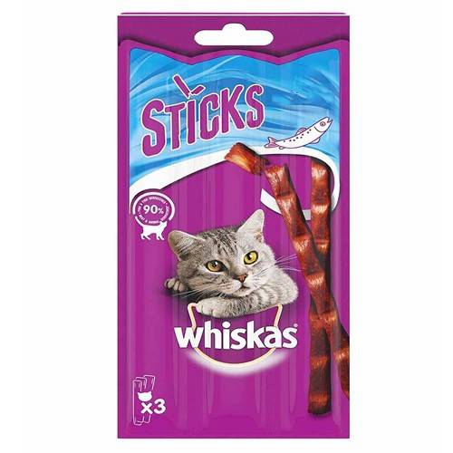 WHISKAS γατοτροφή λιχουδιά sticks σολομός 18gr