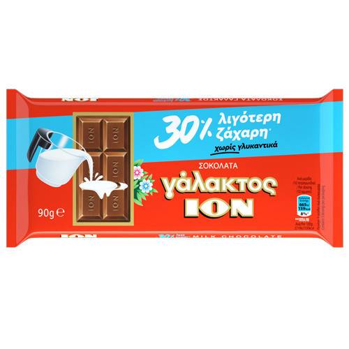 ΙΟΝ σοκολάτα γάλακτος με 30% λιγότερη ζάχαρη 100gr