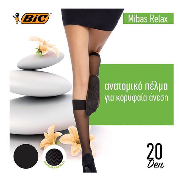 BIC καλτσάκι Mibas Relax μαύρο 20den one size