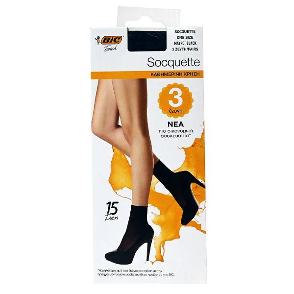 BIC καλτσάκι Socquette μαύρο 15den one size