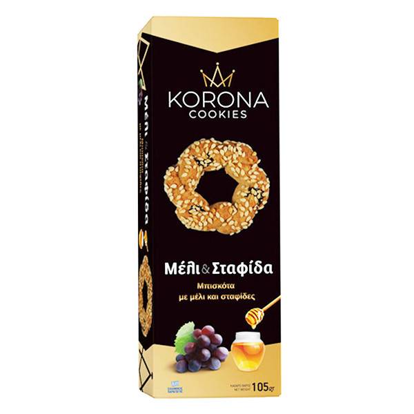 KORONA μπισκότα με μέλι και σταφίδες 105gr