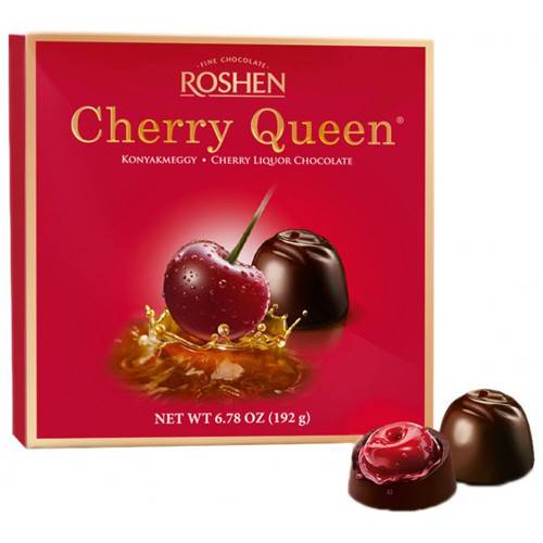 ROSHEN σοκολατάκια cherry queen με γέμιση κεράσι brandy 192gr