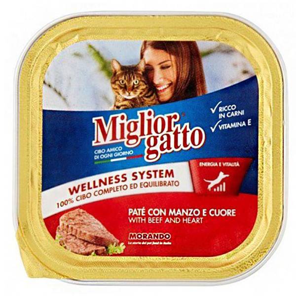MORANDO Miglior γατοτροφή πατέ βοδινό και καρδιά 100gr