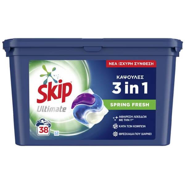 SKIP ταμπλέτες πλυντηρίου ρούχων ultimate spring fresh 38τεμ