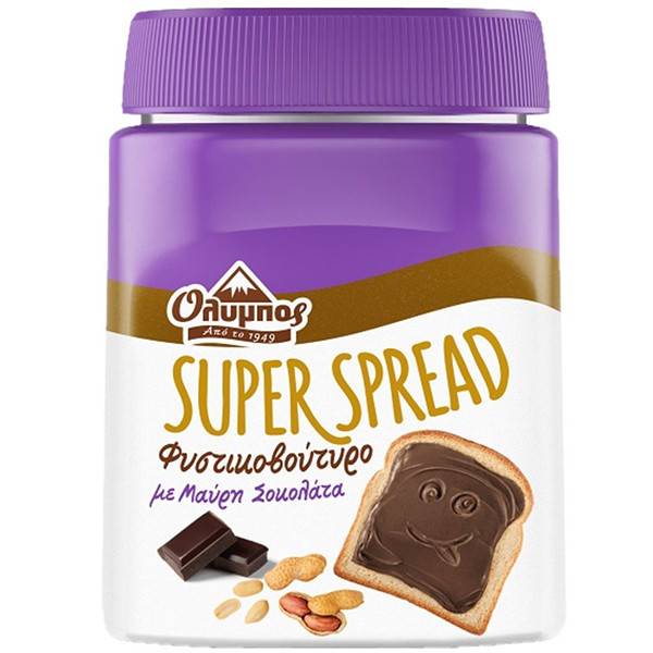 ΟΛΥΜΠΟΣ super spread φυστικοβούτυρο με μαύρη σοκολάτα 350gr