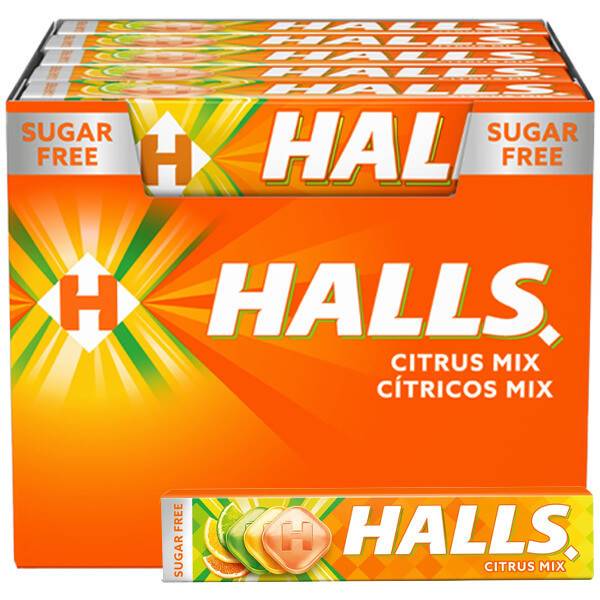 HALLS καραμέλες εσπεριδοειδή μιξ χωρίς ζάχαρη 20x32gr