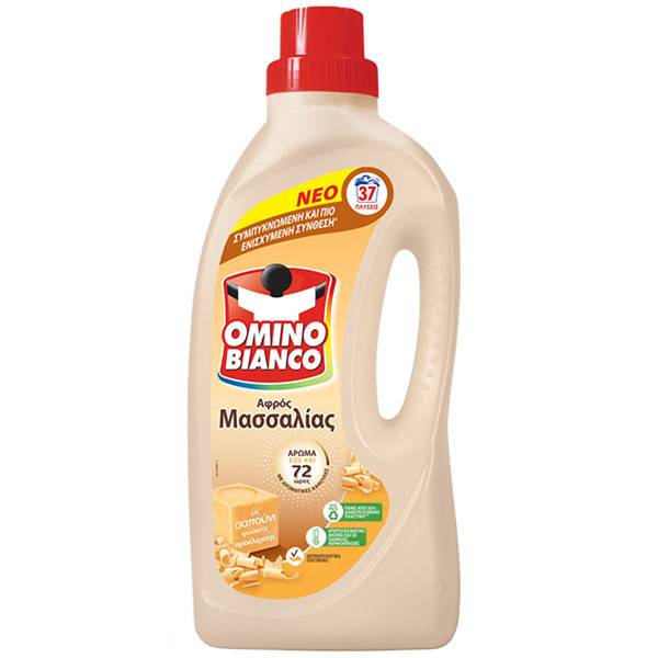 OMINO BIANCO υγρό πλυντηρίου ρούχων με Αφρό Μασσαλίας 37μεζ 1,48lt
