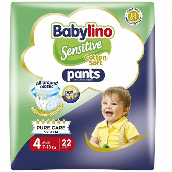 BABYLINO πάνες βρακάκι Sensitive No4 7-13kg 22τεμ