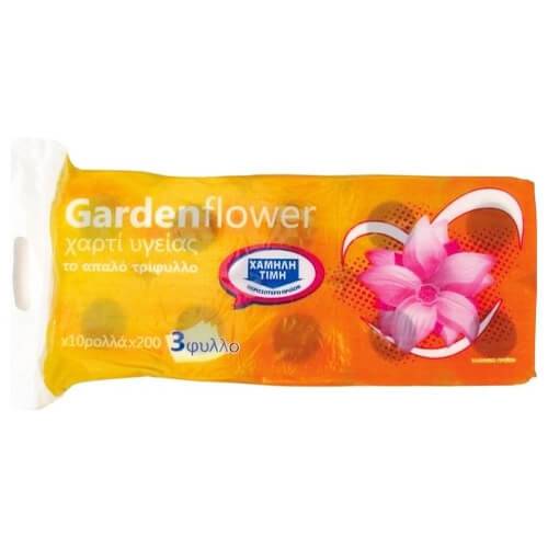 GARDEN FLOWER χαρτί υγείας πορτοκαλί 3φυλλο 10x75gr