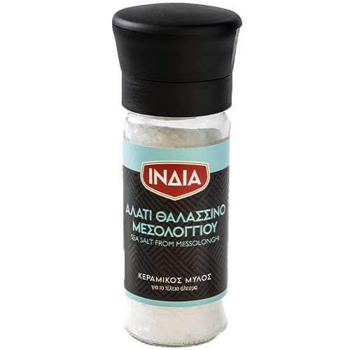 ΙΝΔΙΑ αλάτι θαλασσινό μεσολογγίου με μύλο 70gr